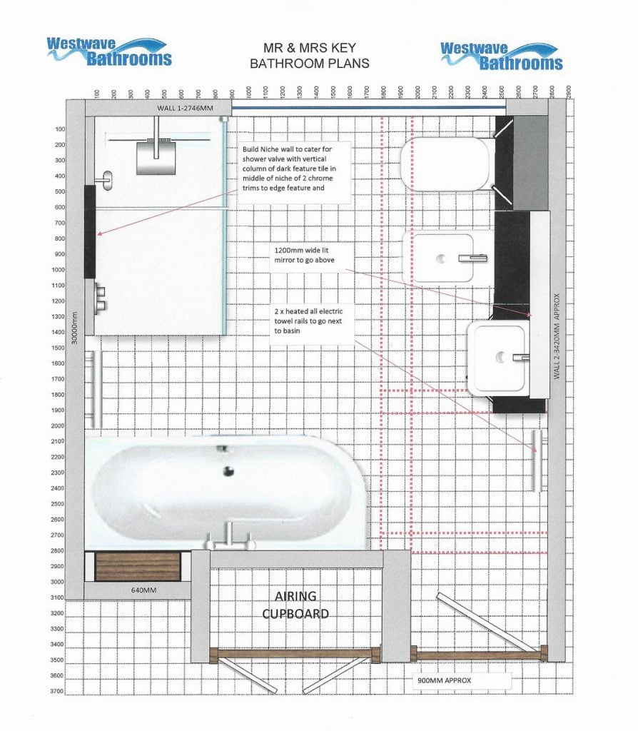 Updated Design & Floor Plan of Key Bathroom